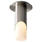 ELLIPSE Small Glass Ceiling Mount -3500k- Satin Nickel