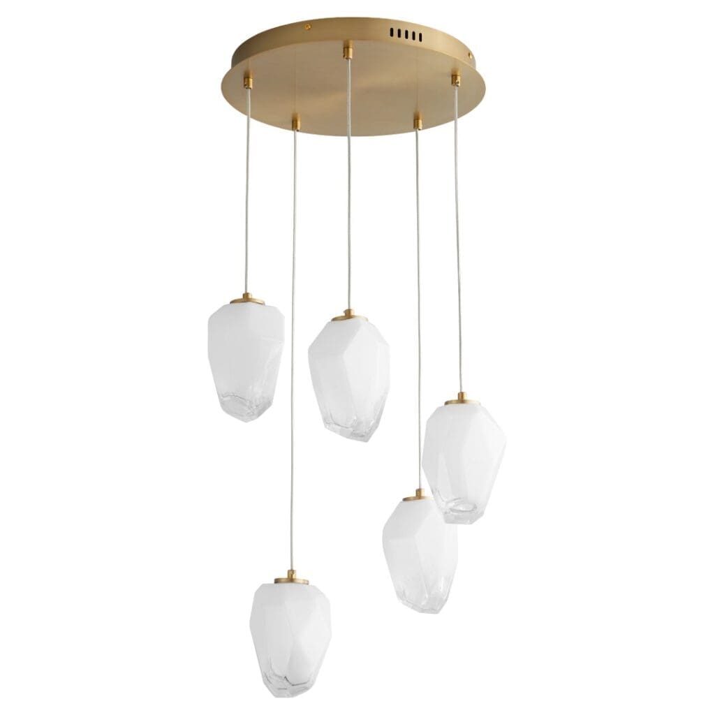 VIVO Five Light CCT Pendant - Aged Brass